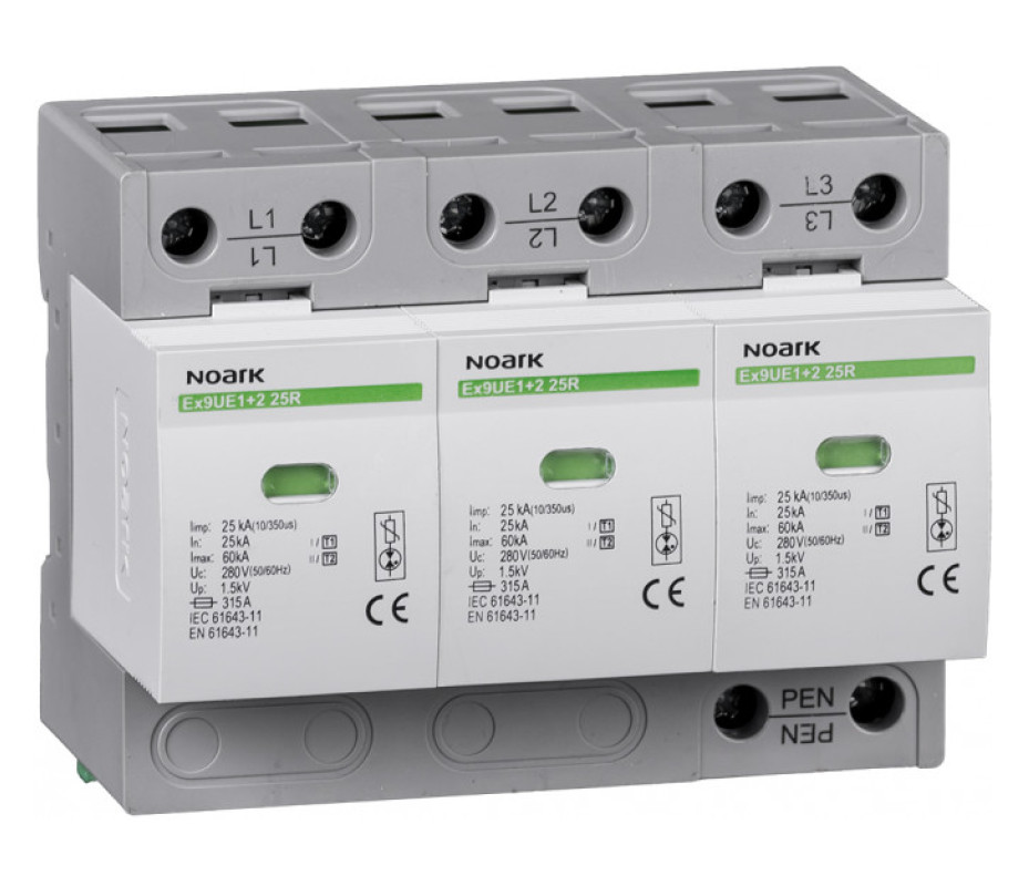 Обмежувач перенапруги Ex9UE1+2 клас 1+2 (B+C) Iimp=25kA 280 V AC із додатковим контактом